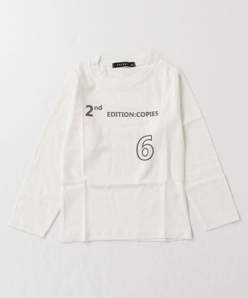 ZI-ON（ジーオン）の「ロゴデザインプリント長袖Tシャツ（Tシャツ/カットソー・キッズ・ホワイト系その他/ベージュ系その他2/ブラウン/ベージュ系その他/ホワイト系その他3/ブラック系その他3/オフホワイト/ブルー/ブラック系その他/杢グレー/ホワイト系その他2/ネイビー系/ブラック系その他4/ネイビー/モカ/ベージュ/ブラック/ブラウン系その他/ブラック系その他2/カーキ・120cm/110cm/130cm/140cm/150cm/160cm）」の22枚目の写真