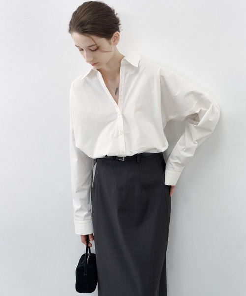 tageechita（タジチタ）の「【tageechita】スーピマコットンVネック開襟ドルマンスリーブシャツ（シャツ/ブラウス・レディース・ホワイト・S/L/M）」の22枚目の写真