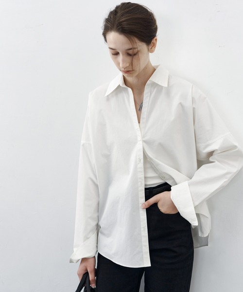 tageechita（タジチタ）の「【tageechita】スーピマコットンVネック開襟ドルマンスリーブシャツ（シャツ/ブラウス・レディース・ホワイト・S/L/M）」の12枚目の写真