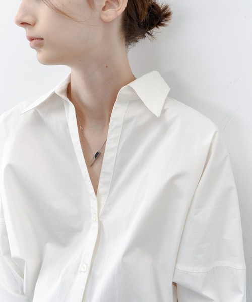 tageechita（タジチタ）の「【tageechita】スーピマコットンVネック開襟ドルマンスリーブシャツ（シャツ/ブラウス・レディース・ホワイト・S/L/M）」の13枚目の写真