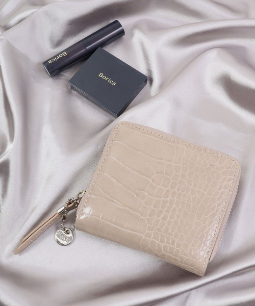 FUNALIVE（ファンアライブ）の「Pisoraro クロコ型押し　ラウンドファスナーミニ財布（財布・レディース・ベージュ/ライトグレー/グレー・FREE）」の3枚目の写真
