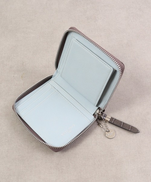 FUNALIVE（ファンアライブ）の「Pisoraro クロコ型押し　ラウンドファスナーミニ財布（財布・レディース・ベージュ/ライトグレー/グレー・FREE）」の7枚目の写真