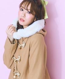 量産型/参戦服/推し活 クリームイエローのダッフルコート コート