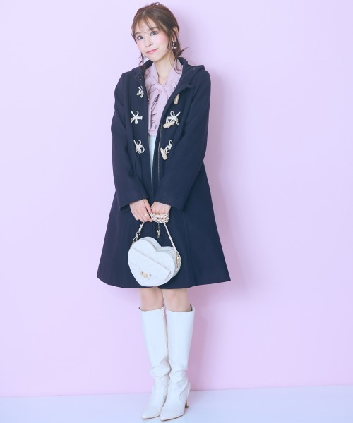 大きいサイズ＞ フェイクファーフードダッフルコート marun（ダッフル