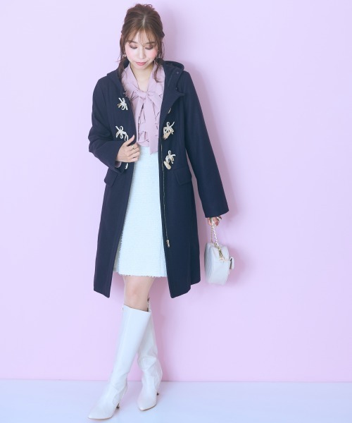 大きいサイズ＞ フェイクファーフードダッフルコート marun（ダッフル