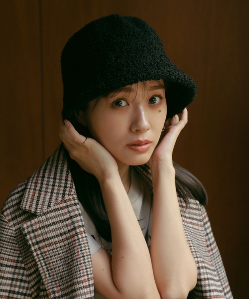 N WITH.（エヌウィズ）の「ボアバケットハット（ハット・レディース・ブラック/ブラウン・FREE）」の5枚目の写真