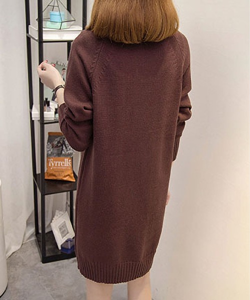 BLANC FICELLE（ブランフィセル）の「ニット　ハイネック　ワンピース（ワンピース・レディース・ブラック/Brick/ピンク/アイボリー/ブラウン・FREE）」の11枚目の写真