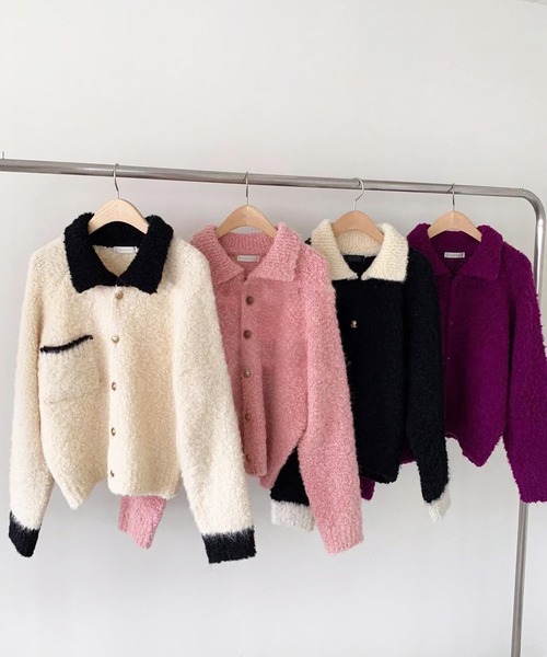 LAFFMO（ラフモ）の「襟付きニットカーディガン（カーディガン/ボレロ