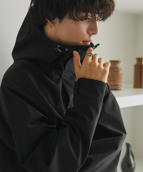 マルチファブリックリバーシブルコート　ブラックM ETRE TOKYO - マルチファブリックリバーシブルコート - BLACK