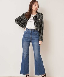 センタープレスデニムパンツ
