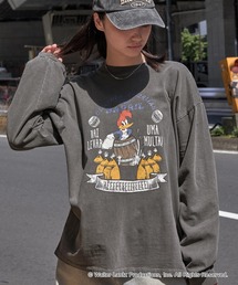 【BACK TO THE FUTURE / JAWS / Woody Woodpecker】別注 バック・トゥ・ザ・フューチャー ジョーズ ピグメント加工ヴィンテージライクデザイン ビッグシルエット長袖Tシャツ