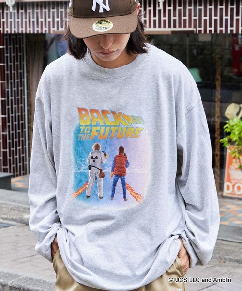 MONO-MART(モノマート)の「【BACK TO THE FUTURE / JAWS / Woody Woodpecker】別注 バック・トゥ・ザ・フューチャー ジョーズ ピグメント加工ヴィンテージライクデザイン ビッグシルエット長袖Tシャツ(Tシャツ/カットソー・レディース・ブラック系/ブラック/オフホワイト/ネイビー/グレー系/ブラック系2/ブラック系1/ブラック系3/ホワイト系/ブラック系4/ブラック系5/ホワイト系5/ブラック系6/ホワイト系6/ブラック系7・L/M)」の14枚目の写真