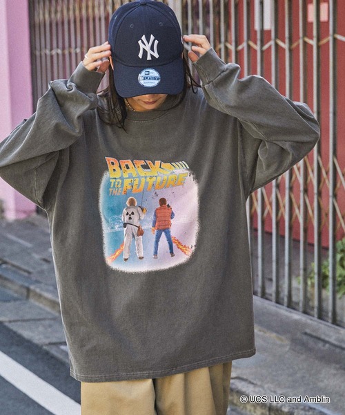 【ビッグ ロンT】新品 バックトゥザフューチャー アレンジ ストリート コーデ MONO-MART（モノマート）の「【BACK TO THE FUTURE / JAWS