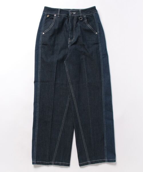Bou Jeloud（ブージュルード）の「サイドラインデニムパンツ（デニムパンツ・レディース・インディゴブルー/ブラック・38）」の7枚目の写真
