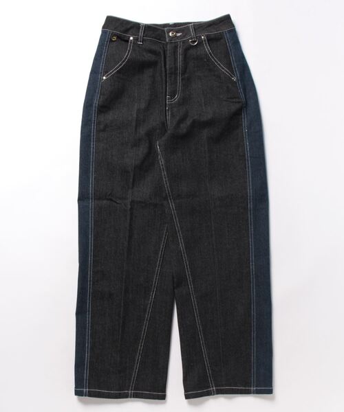 Bou Jeloud（ブージュルード）の「サイドラインデニムパンツ（デニムパンツ・レディース・インディゴブルー/ブラック・38）」の8枚目の写真