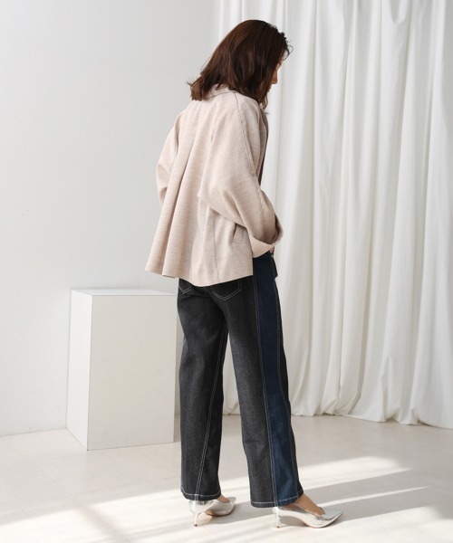 Bou Jeloud（ブージュルード）の「サイドラインデニムパンツ（デニムパンツ・レディース・インディゴブルー/ブラック・38）」の21枚目の写真