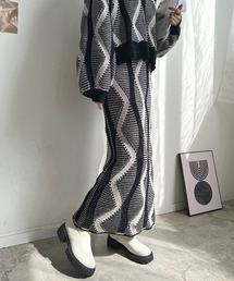 モールニットジャガードスカート