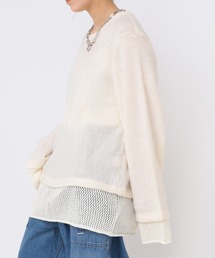 M2162 メッシュコンビバルキーニットプルオーバー