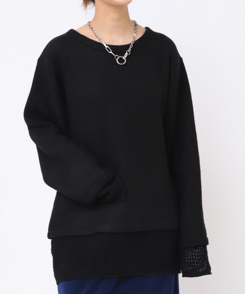 RNA（アールエヌエー）の「M2162 メッシュコンビバルキーニットプルオーバー（スウェット・レディース・ホワイト/グリーン/ブラック・MEDIUM）」の15枚目の写真