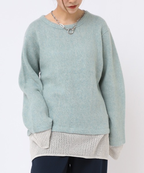 RNA（アールエヌエー）の「M2162 メッシュコンビバルキーニットプルオーバー（スウェット・レディース・ホワイト/グリーン/ブラック・MEDIUM）」の19枚目の写真