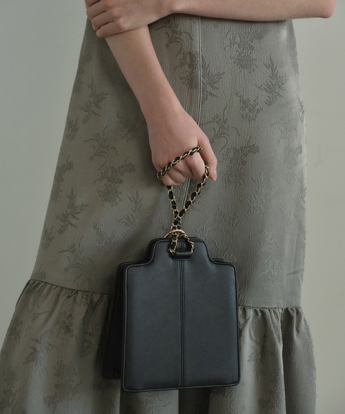 ANDRESD（アンドレスド）の「one handle square bag バッグ パーティーバッグ ワンハンドルバッグ 結婚式 お呼ばれ フォーマル 普段使い ゴールド シルバー チェーン（ハンドバッグ・レディース・モカ/シルバー/ブラック・FREE）」の9枚目の写真