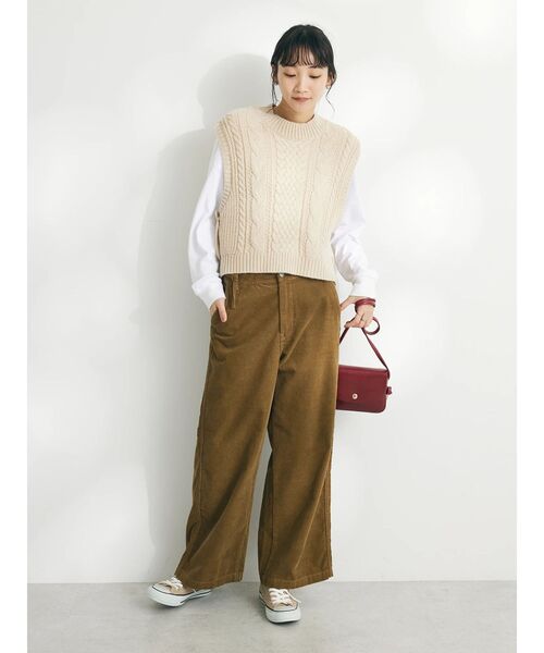 CRAFT STANDARD BOUTIQUE(クラフトスタンダードブティック)の「コーデュロイ2WAYサロペットパンツ(その他パンツ・レディース・ネイビー/キャメル・M/L)」の3枚目の写真