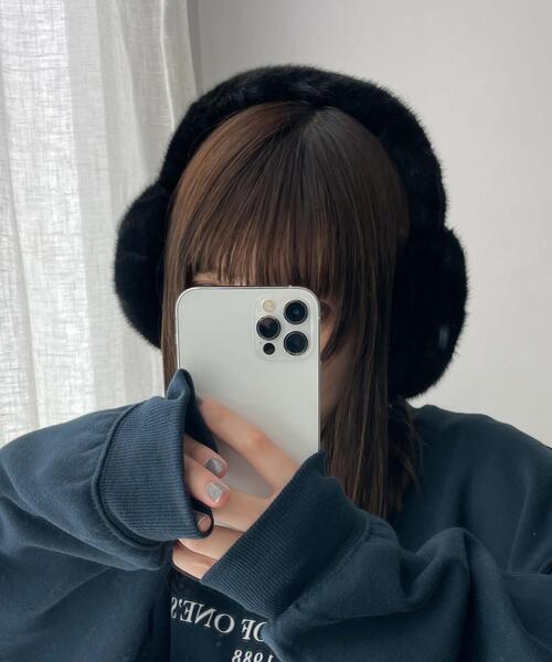 WEGO（ウィゴー）の「WEGO/カラーファーイヤマフ（イヤーマフ・レディース・ブラック/ピンク/ベージュ/ホワイト・FREE）」の3枚目の写真