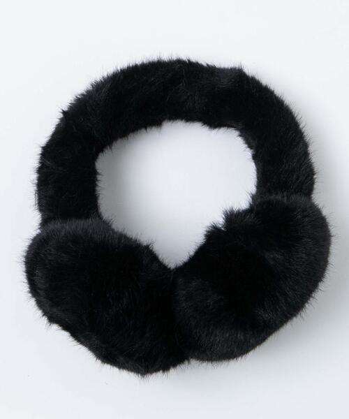 【happy99online】 イヤーマフ　ブラック もふもふコンパクトイヤーマフ PPF-003 ・・ QLI（イヤーマフ）｜salle