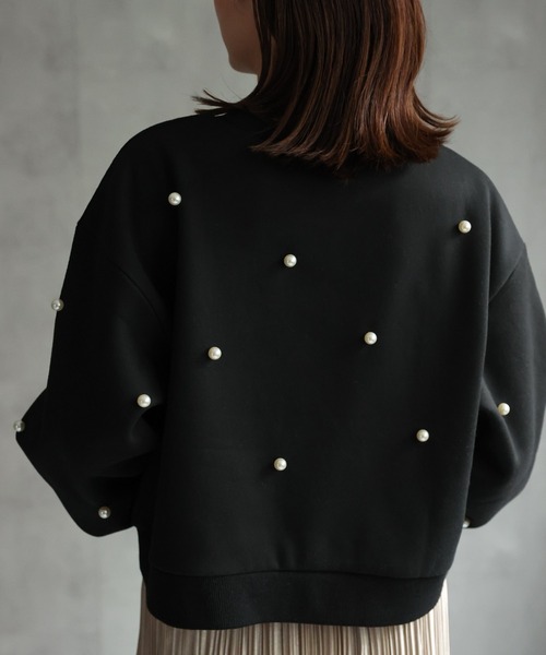 sakishimatokyo（サキシマトーキョー）の「パール付き 裏起毛スウェット/プルオーバー/トレーナー（スウェット・レディース・ライトグレー/ブラック/チャコール/アイボリー・FREE）」の19枚目の写真