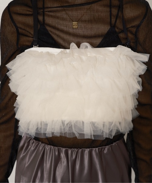 Lui's（ルイス）の「チュールボリュームビスチェ（ベスト・レディース・チャコールグレー/ホワイト/サックスブルー・FREE）」の13枚目の写真