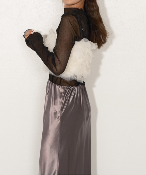 Lui's（ルイス）の「チュールボリュームビスチェ（ベスト・レディース・チャコールグレー/ホワイト/サックスブルー・FREE）」の6枚目の写真