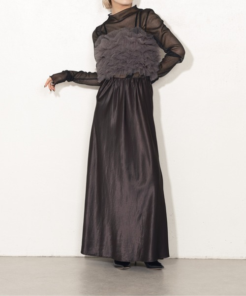 Lui's（ルイス）の「チュールボリュームビスチェ（ベスト・レディース・チャコールグレー/ホワイト/サックスブルー・FREE）」の8枚目の写真