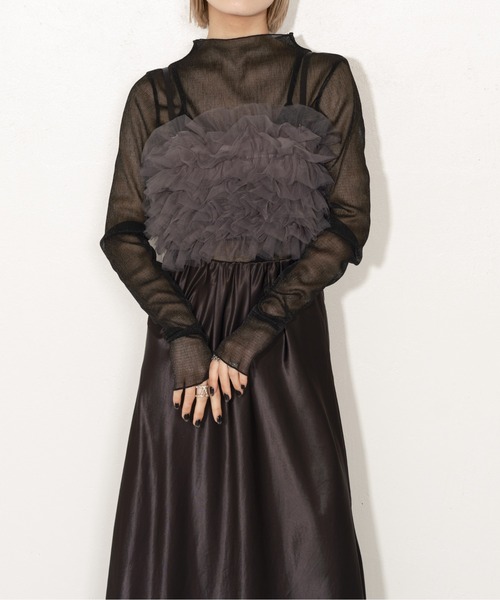 Lui's（ルイス）の「チュールボリュームビスチェ（ベスト・レディース・チャコールグレー/ホワイト/サックスブルー・FREE）」の7枚目の写真