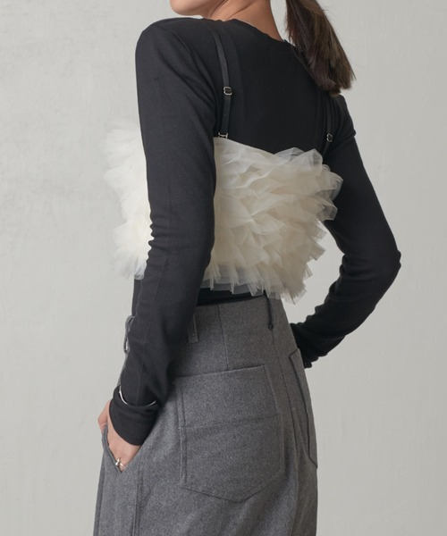 Lui's（ルイス）の「チュールボリュームビスチェ（ベスト・レディース・チャコールグレー/ホワイト/サックスブルー・FREE）」の20枚目の写真