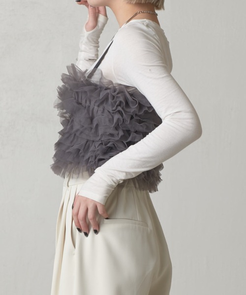 Lui's（ルイス）の「チュールボリュームビスチェ（ベスト・レディース・チャコールグレー/ホワイト/サックスブルー・FREE）」の15枚目の写真