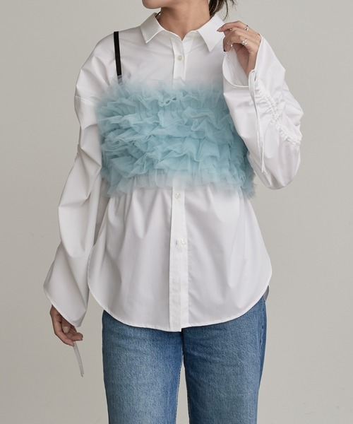 Lui's（ルイス）の「チュールボリュームビスチェ（ベスト・レディース・チャコールグレー/ホワイト/サックスブルー・FREE）」の22枚目の写真