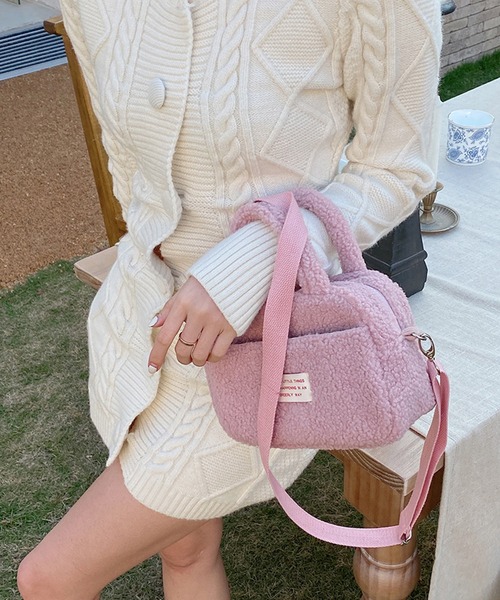 aimoha（アイモハ）の「２WAYボアバッグ（ショルダーバッグ・レディース・ピンク/オフホワイト・FREE）」の18枚目の写真