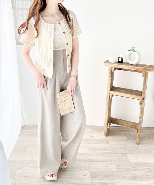 classicalelf(クラシカルエルフ)の「大人愛されフェミニン。前後2way ラッセルレース半袖カットソー(Tシャツ/カットソー・レディース・アイボリー/ネイビー・LARGE/SMALL/X-LARGE/MEDIUM)」の7枚目の写真