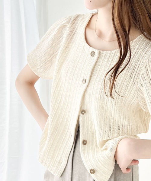 classicalelf(クラシカルエルフ)の「大人愛されフェミニン。前後2way ラッセルレース半袖カットソー(Tシャツ/カットソー・レディース・アイボリー/ネイビー・LARGE/SMALL/X-LARGE/MEDIUM)」の8枚目の写真
