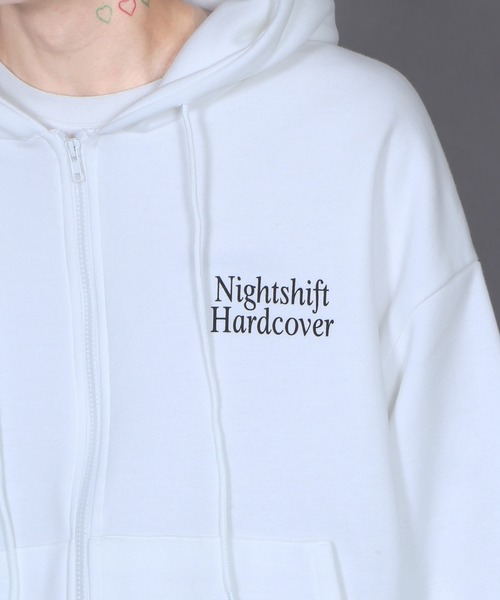 Figments（フィグメンツ）の「Nightshiftジップパーカー（パーカー・レディース・ブラック/ホワイト・FREE）」の4枚目の写真