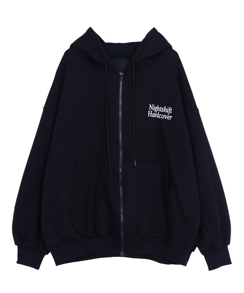 Figments（フィグメンツ）の「Nightshiftジップパーカー（パーカー・レディース・ブラック/ホワイト・FREE）」の6枚目の写真
