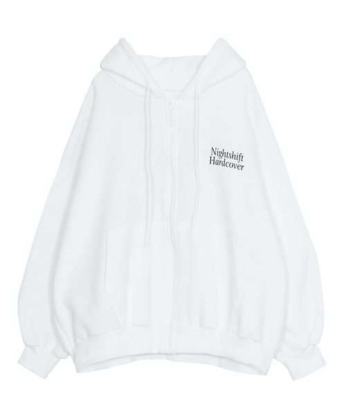 Figments（フィグメンツ）の「Nightshiftジップパーカー（パーカー・レディース・ブラック/ホワイト・FREE）」の7枚目の写真