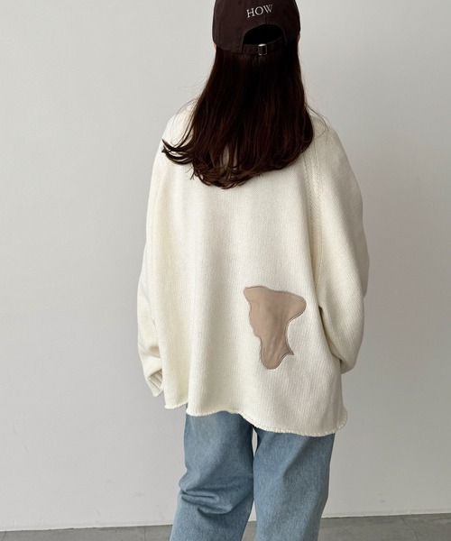 CANAL JEAN(キャナルジーン)の「RCW BLUE LABEL 刺繍ハイネックニット(ニット/セーター・レディース・カーキ/オフホワイト・ONE SIZE)」の5枚目の写真