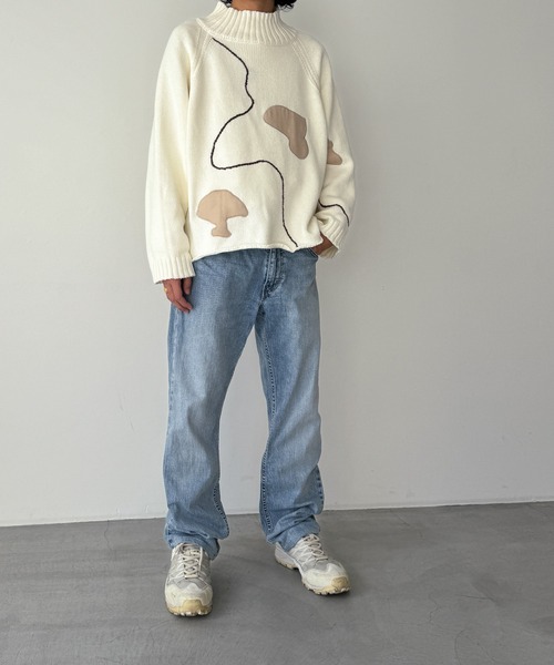 CANAL JEAN(キャナルジーン)の「RCW BLUE LABEL 刺繍ハイネックニット(ニット/セーター・レディース・カーキ/オフホワイト・ONE SIZE)」の11枚目の写真