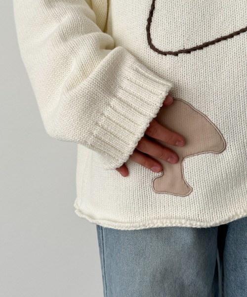 CANAL JEAN(キャナルジーン)の「RCW BLUE LABEL 刺繍ハイネックニット(ニット/セーター・レディース・カーキ/オフホワイト・ONE SIZE)」の18枚目の写真