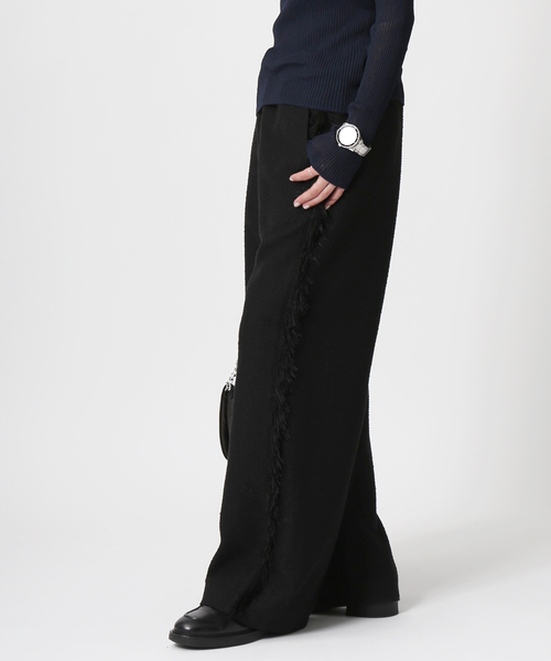 AP STUDIO(エーピーストゥディオ)の「ツイードフリンジパンツ(スラックス・レディース・ブラック/ベージュ・38/36)」の5枚目の写真