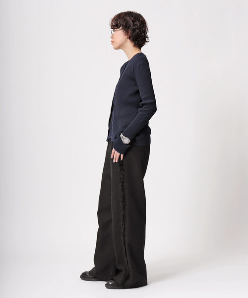 AP STUDIO(エーピーストゥディオ)の「ツイードフリンジパンツ(スラックス・レディース・ブラック/ベージュ・38/36)」の8枚目の写真