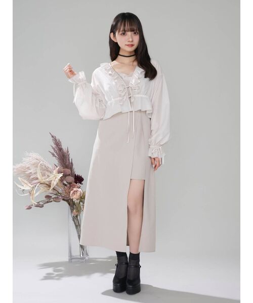 EATME（イートミー）の「ベルテッドスリットワンピース（ワンピース・レディース・ブラック/ベージュ/グリーン・SMALL/MEDIUM）」の12枚目の写真