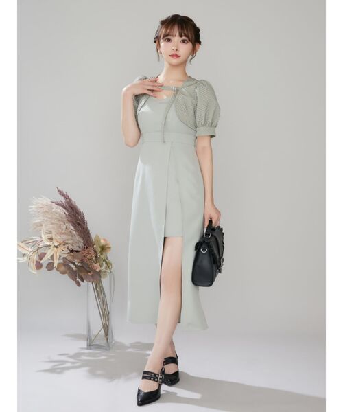 EATME（イートミー）の「ベルテッドスリットワンピース（ワンピース・レディース・ブラック/ベージュ/グリーン・SMALL/MEDIUM）」の15枚目の写真