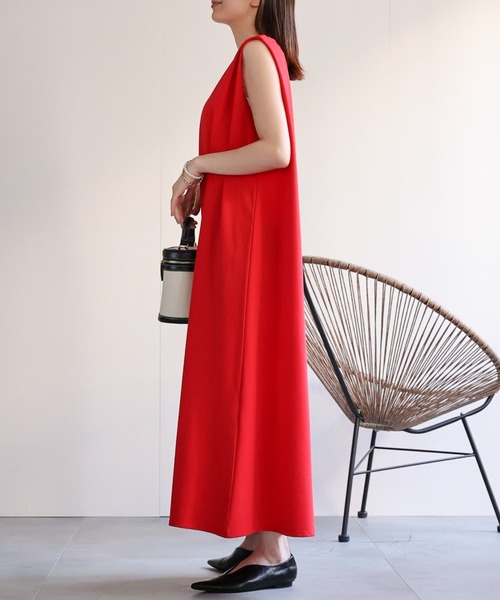 セール】＜美シルエット＞ショルダータックワンピース